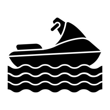 Jet ski vektörünün düz tasarım simgesi