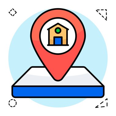 Ev konumunun düzenlenebilir tasarım simgesi