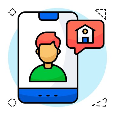 Mobil emlak sohbetinin mükemmel tasarım simgesi