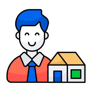 Düz tasarım bir emlakçı