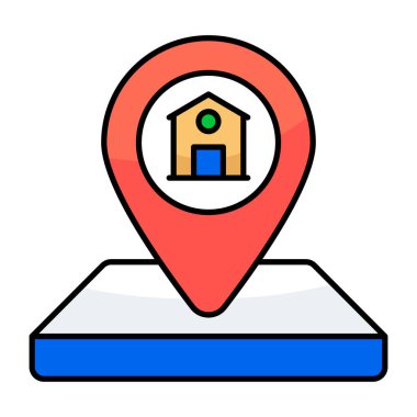 Ev konumunun düzenlenebilir tasarım simgesi