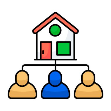 Düz tasarım bir emlakçı