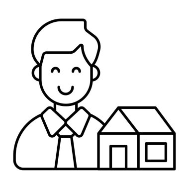 Düz tasarım bir emlakçı