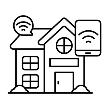 Akıllı evin modaya uygun vektör tasarımı