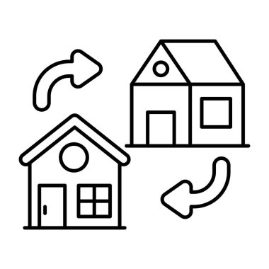 Ev değişiminin düz tasarım simgesi