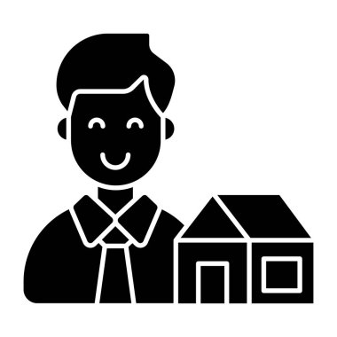 Düz tasarım bir emlakçı