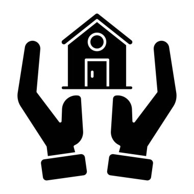 Conceptual flat design icon of home care