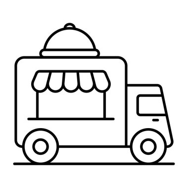 Gıda kamyonetinin modern tasarım simgesi