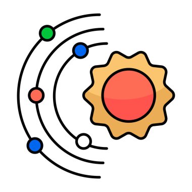 Modern design icon of solar system