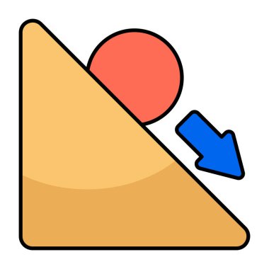 Unique design icon of inclined plane