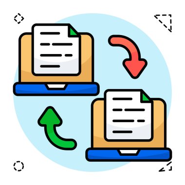 Dosya değişiminin kavramsal düz tasarım simgesi