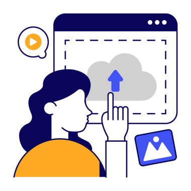 Modern design icon of cloud upload