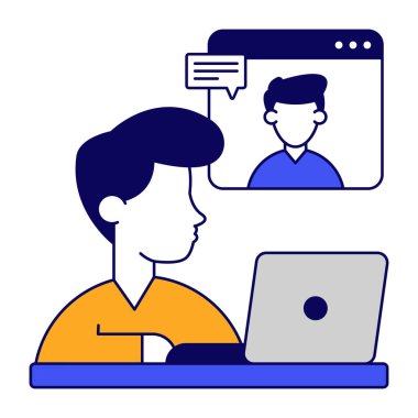 Video çağrısının düz tasarım simgesi