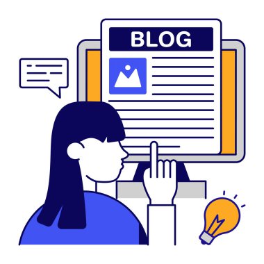 Blogların kavramsal düz tasarımı