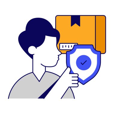 Editable design icon of parcel security