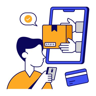 Trendy vector design of mobile card payment