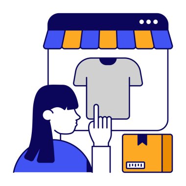 İnternetten satın alma gömleğinin eşsiz tasarım simgesi