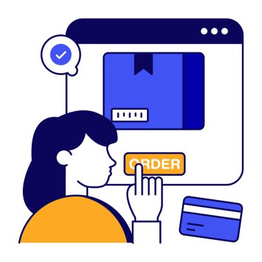 Çevrimiçi paketin bir simge tasarımı