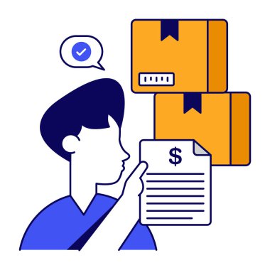 A unique design icon of invoice