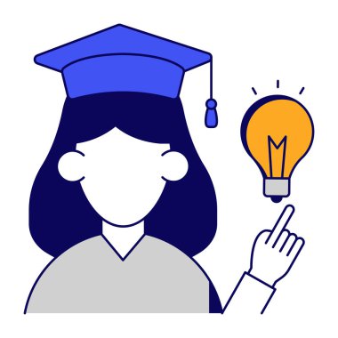 Mezun olmanın modern tasarım simgesi