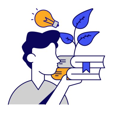 Bilgi büyümesi kavramını gösteren yapraklı kitapçık