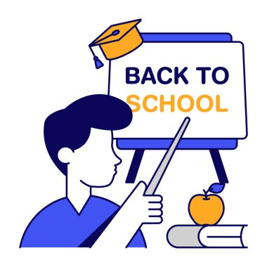 Okula dönmenin mükemmel bir tasarım simgesi.