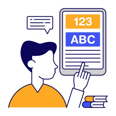 Temel öğrenmenin düz tasarım simgesi