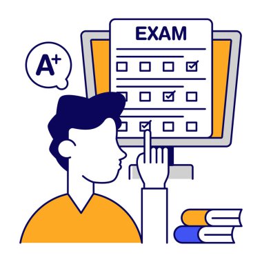 Çevrimiçi sınavın modern tasarım simgesi