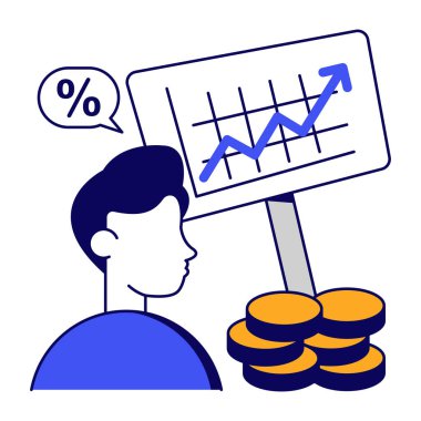 Büyüme grafiğinin düz tasarım simgesi