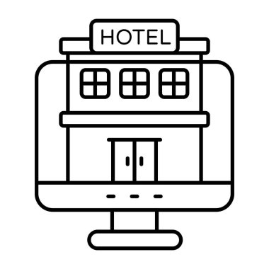 Online otelin güzel bir tasarım simgesi.