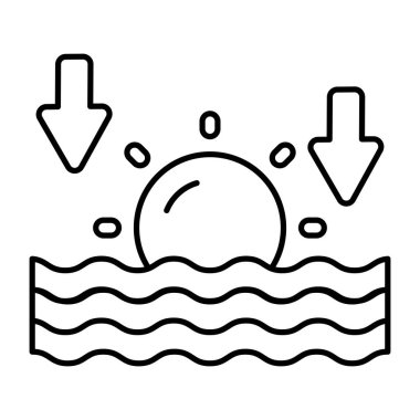 Okyanus günbatımının mükemmel tasarım simgesi.