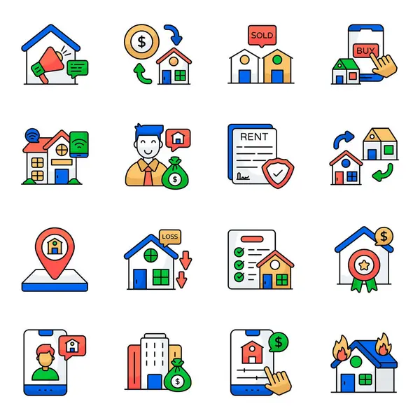 Özellik Düz Simgelerinin Seti