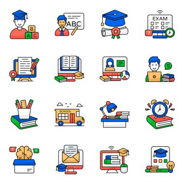 Çalışma Düz Simgesi Paketi