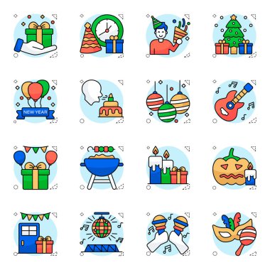 Parti Düz Simgesi Paketi 