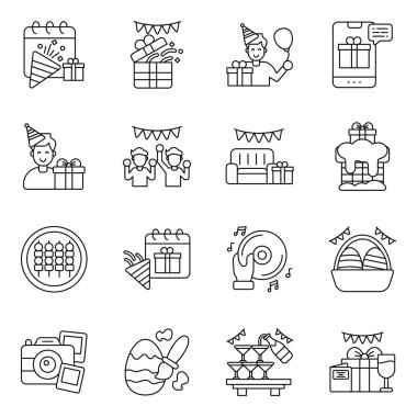 Kutlama Satırı Simgesi Paketi