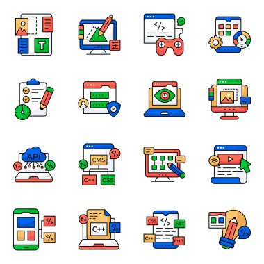 Düz Simge Programlama Seti