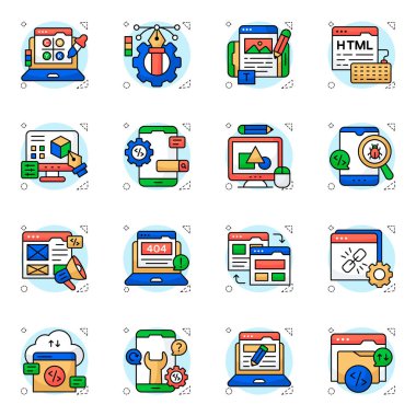 Yaratıcılık Düz Simgeleri Seti