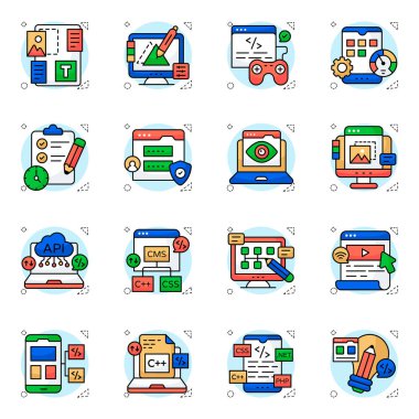 Düz Simge Programlama Seti