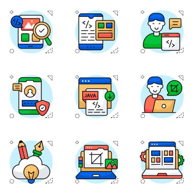 Web ve Grafiksel Düz Simgeler Kümesi