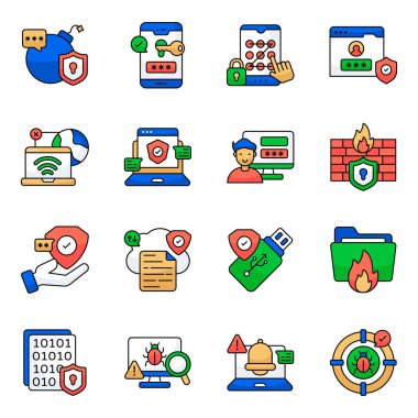 Koruma Düz Simgesi Paketi 