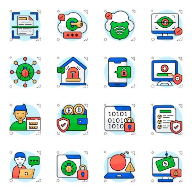 Kalkan Düz Simgesi Paketi 