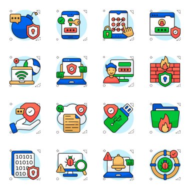 Koruma Düz Simgesi Paketi 