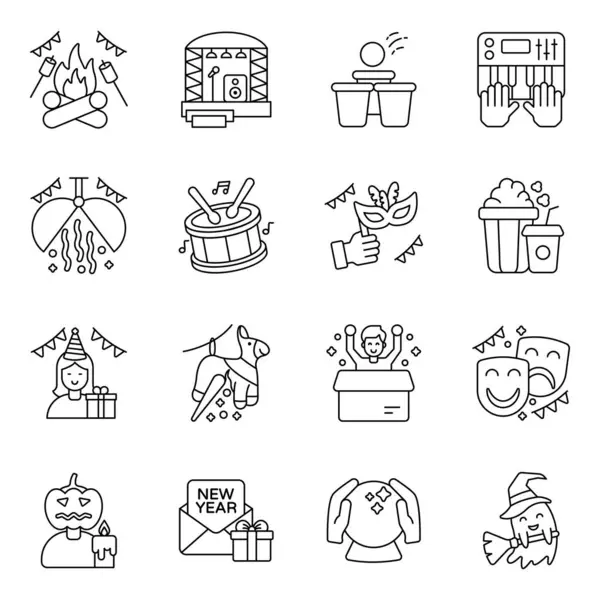 Doğum günü Partisi doğrusal simgesi paketi