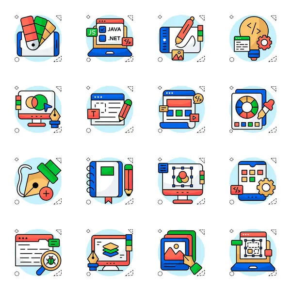 Web Tasarımlı Düz Simgeler Kümesi