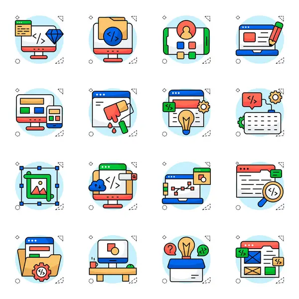 Sanat Düz Simgeleri Seti