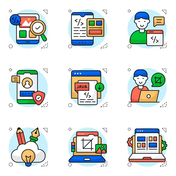 Web ve Grafiksel Düz Simgeler Kümesi