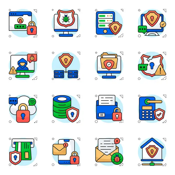 Güvenlik Düz Simgesi Paketi 