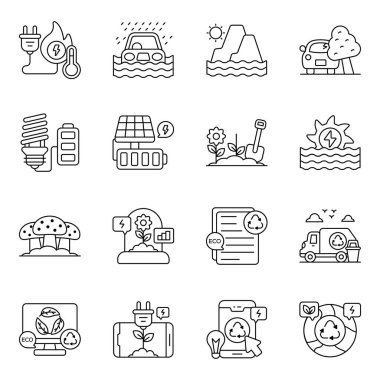 Set Of Eco and Nature line Icons 