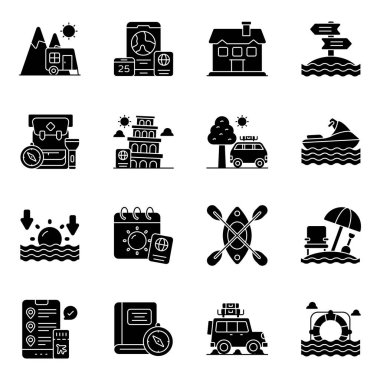 Seyahat ve Seyahat Sabit Simgeleri 