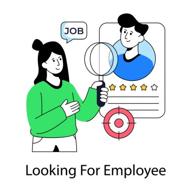 Çalışan illüstrasyonu, düzenlenebilir vektör aranıyor